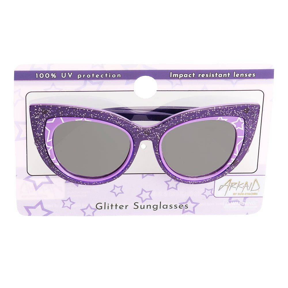 Purple Glitter Cateye Arkaid Sunglasses